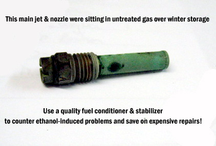 ethanol damage on carb main jet